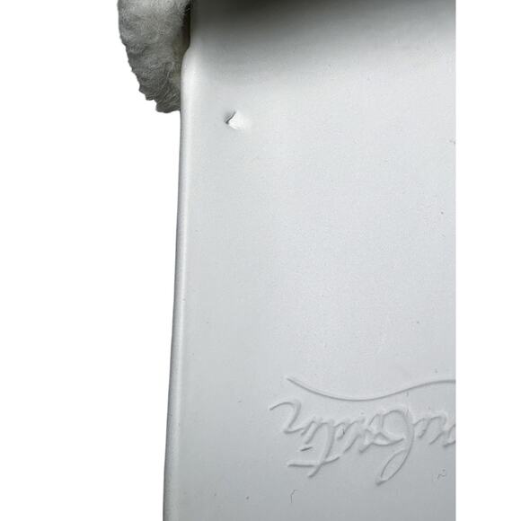 Christian Louboutin White Shearling Logo Slides Flatform Sandals Size 39.5 - Picture 12 of 12